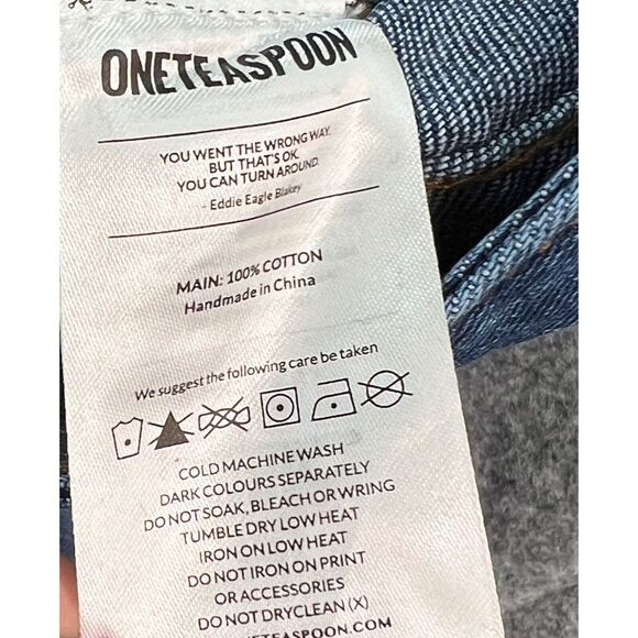 One Teaspoon Jeans Men 33R Blue Moon Mr Classics Rigid Denim Straight Button Fly - Picture 9 of 12